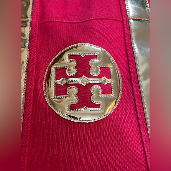 Tory Burch Ella Canvas Tote in Hot Pink - Picture 6 of 15